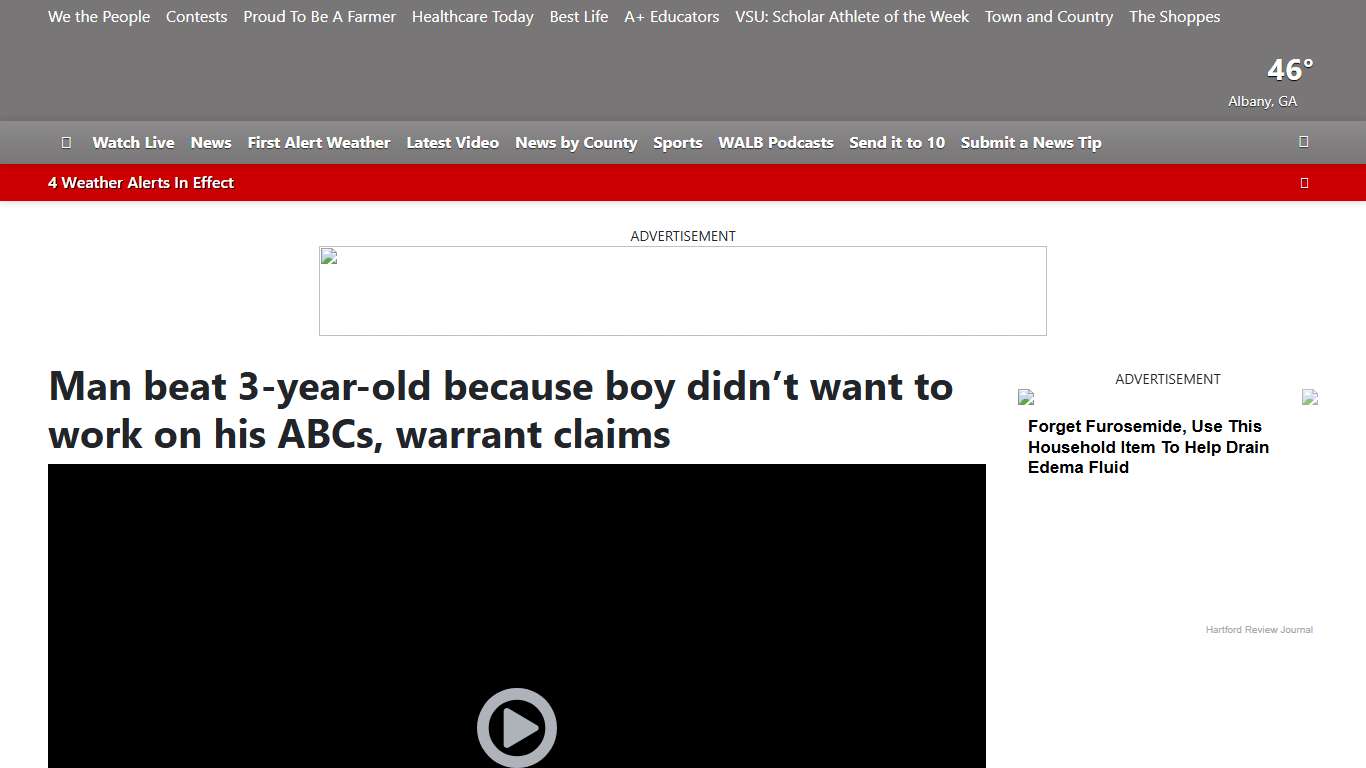 Man beat 3-year-old because boy didn’t want to work on his ABCs, warrant claims